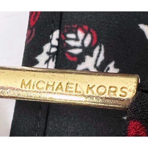 Michael Kors Womens Black Floral Long Bell Sleeve Peasant Blouse Sz M New - Picture 8 of 12